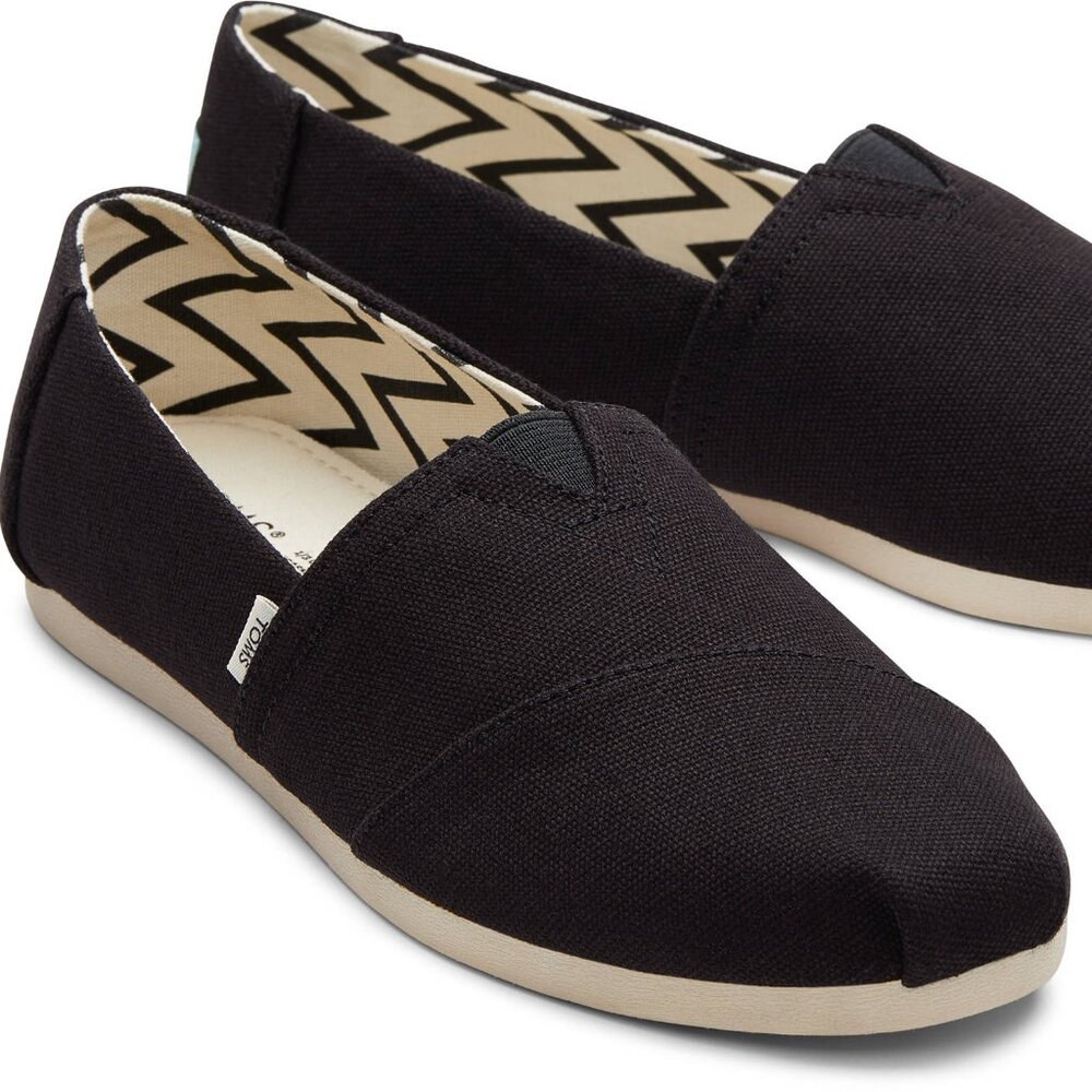 Tom's Alpargata Black Recycled Cotton Canvas